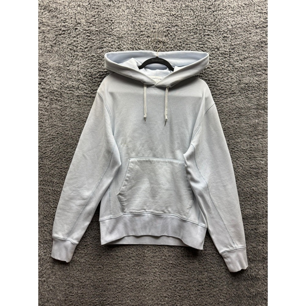 Helmut Lang Oversized Fleece Pullover Hoodie Light Blue Size S/M Unisex